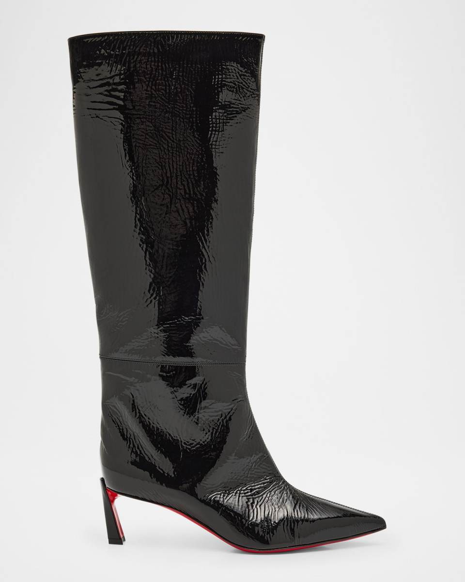 Patent Leather Red Sole Tall Boots